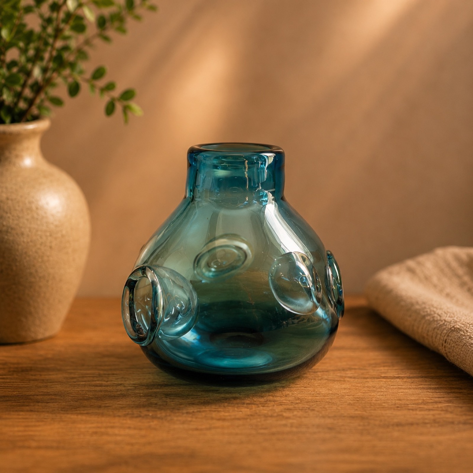 Sculptural Art Glass Vase