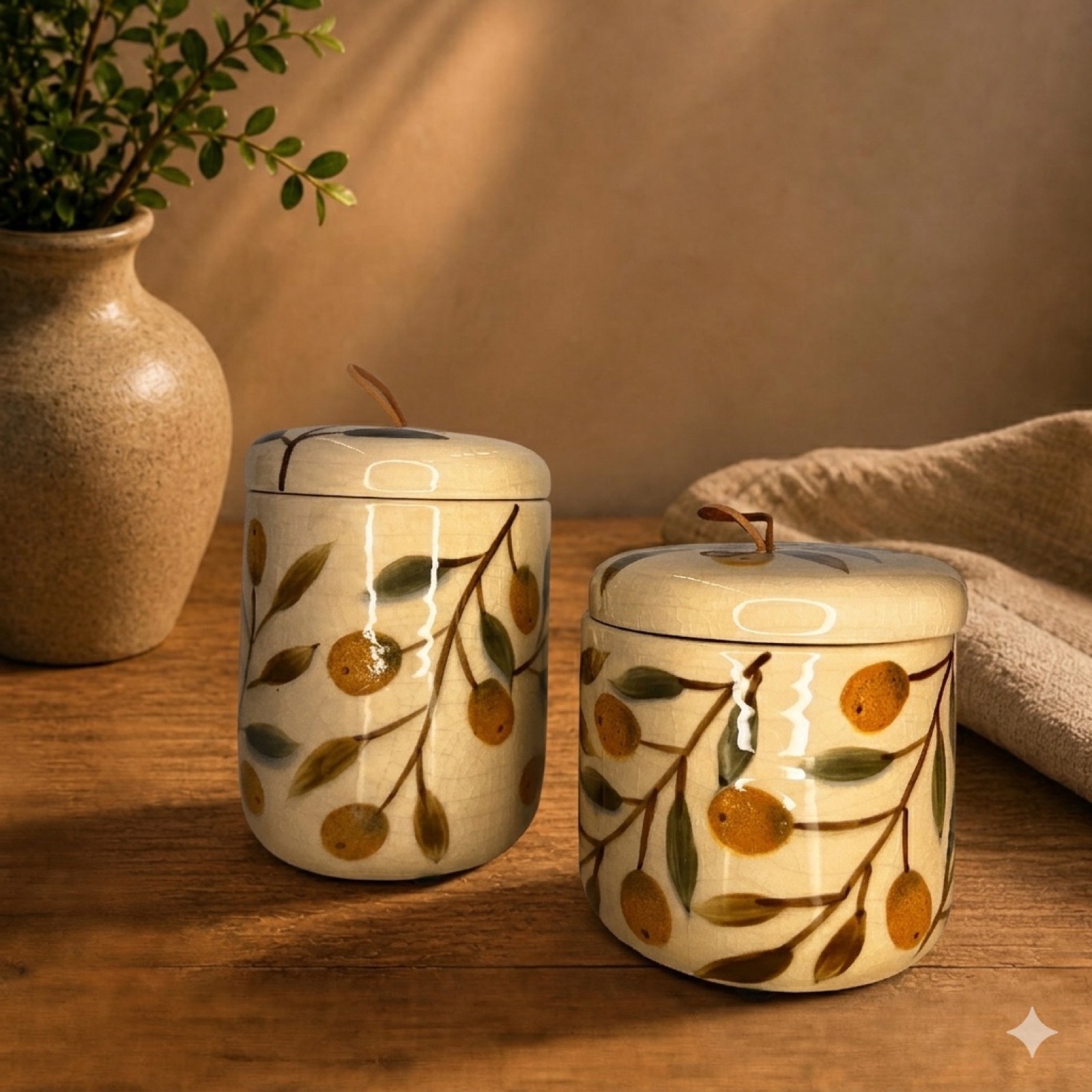 Olivia Canister — ceramics by Mezcla, 12×13 cm