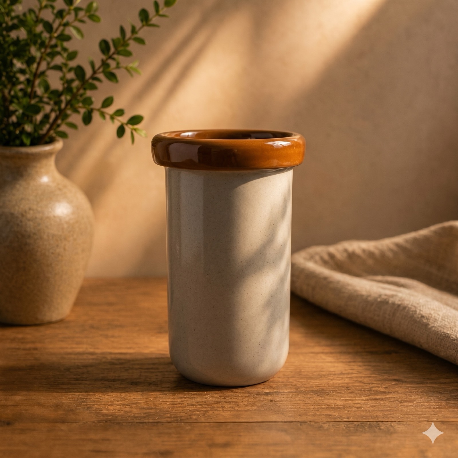 Sofia Vase – White/Brown — ceramics by Mezcla