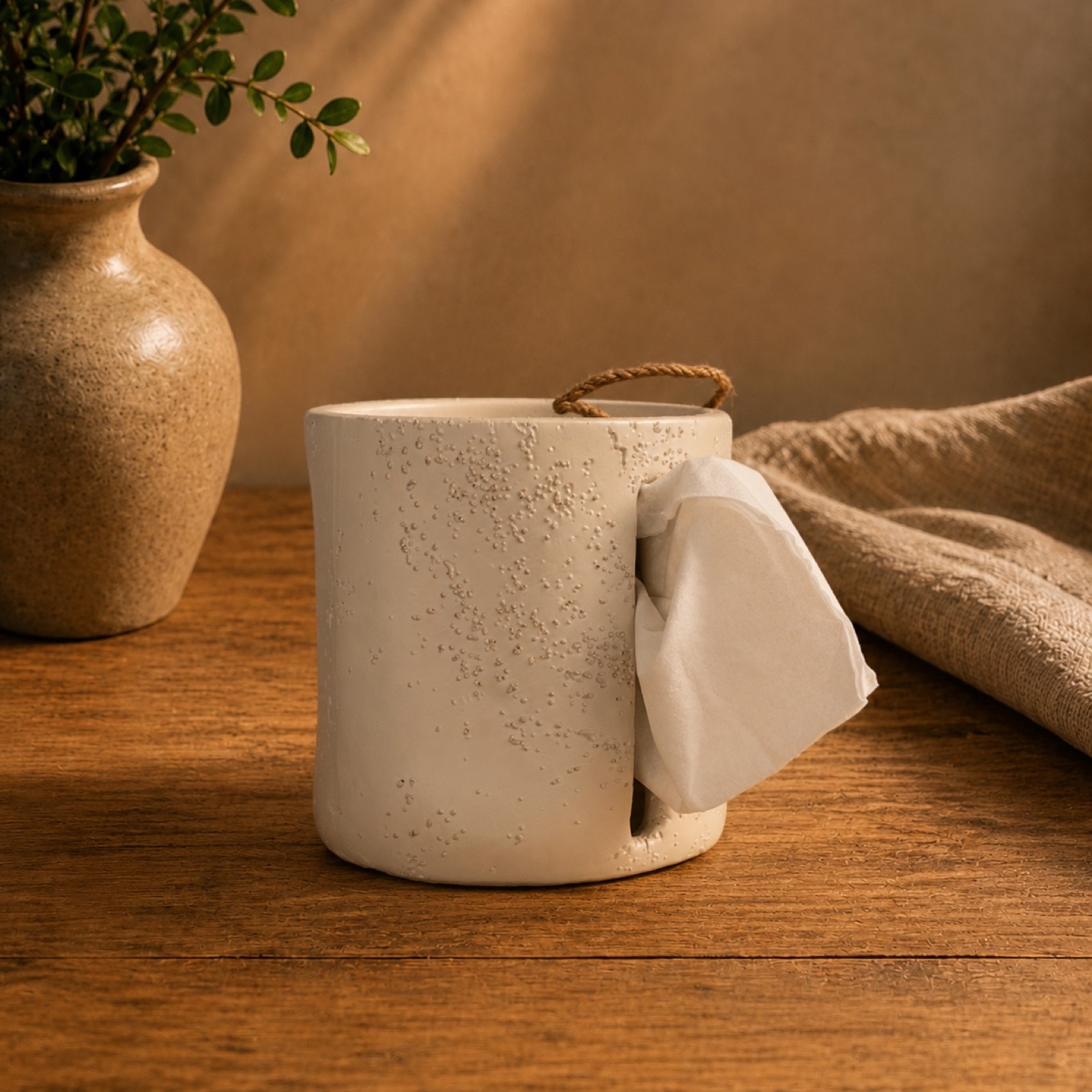 Minimal Ceramic Tissue Box — ceramics by Mezcla