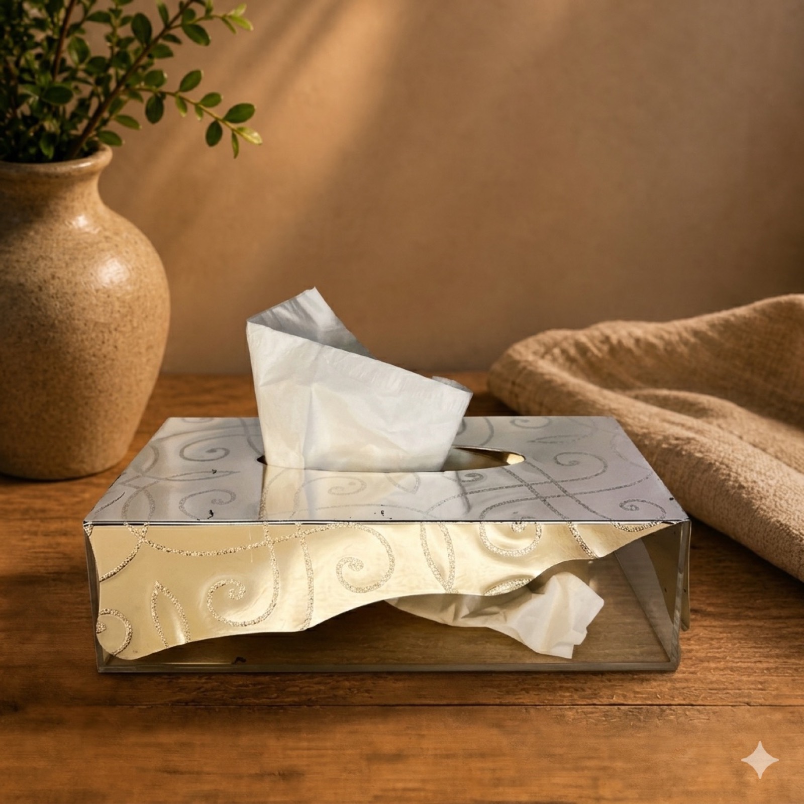 Silver Decorative Tissue Box — wood decor by Mezcla