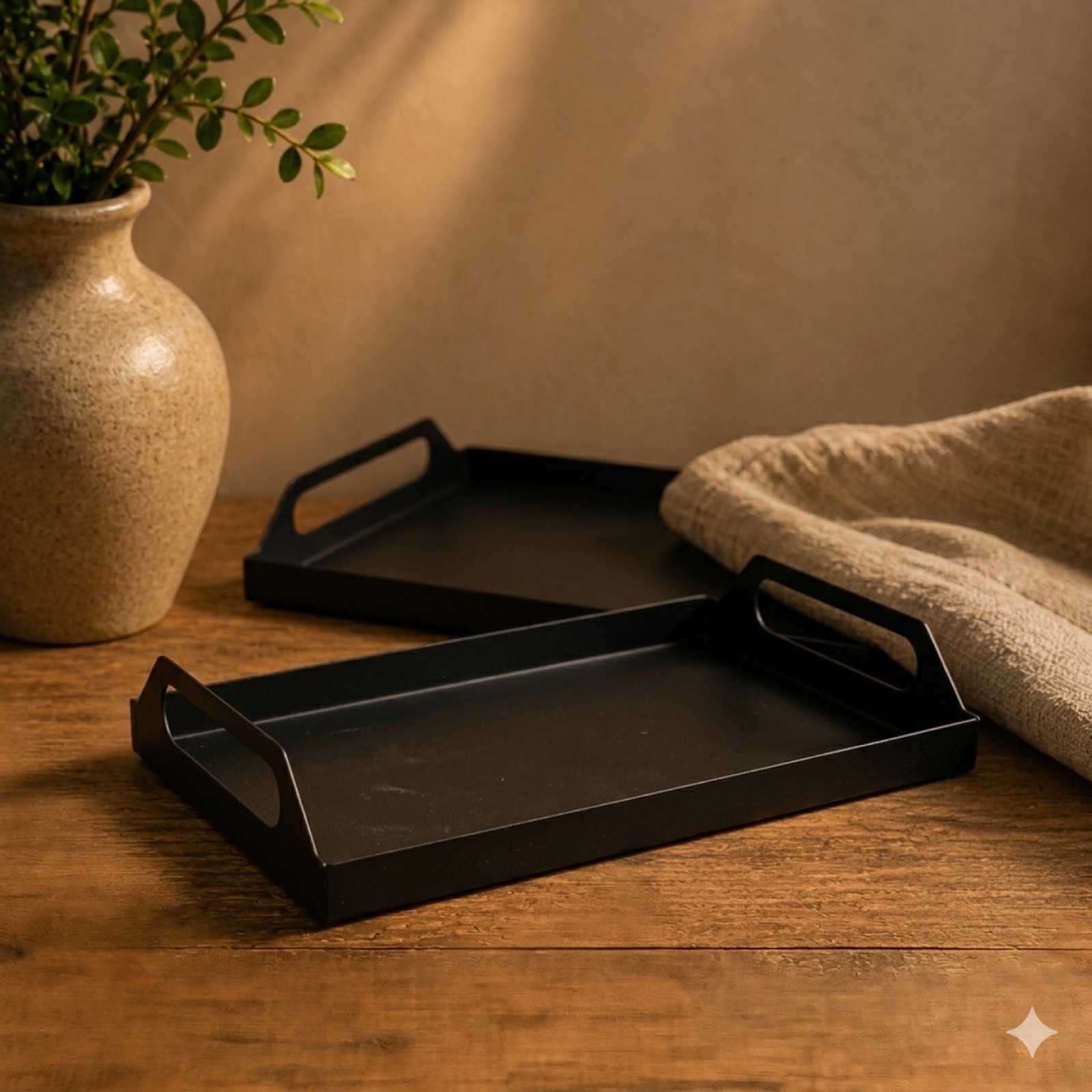 Black Tray Set — metal decor by Mezcla