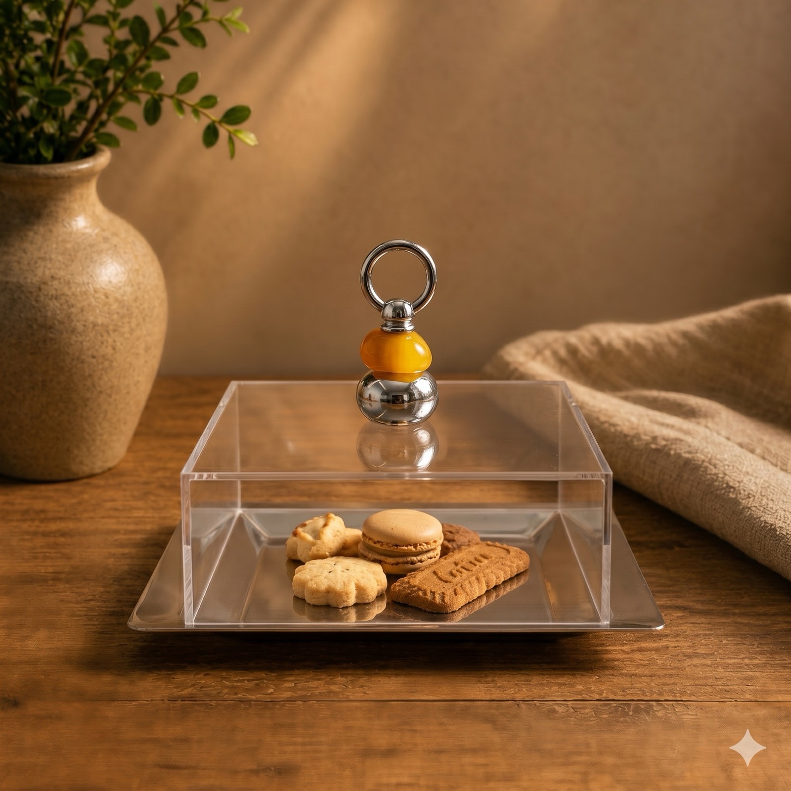 Plexi Box with Silver Tray — acrylic decor by Mezcla