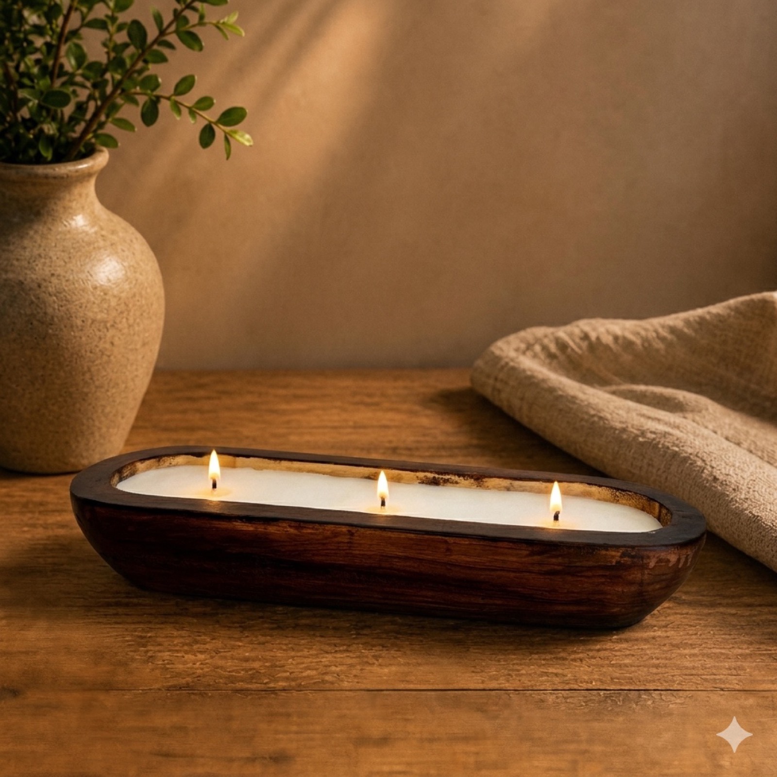 Oval Wood Candle — wood decor by Mezcla