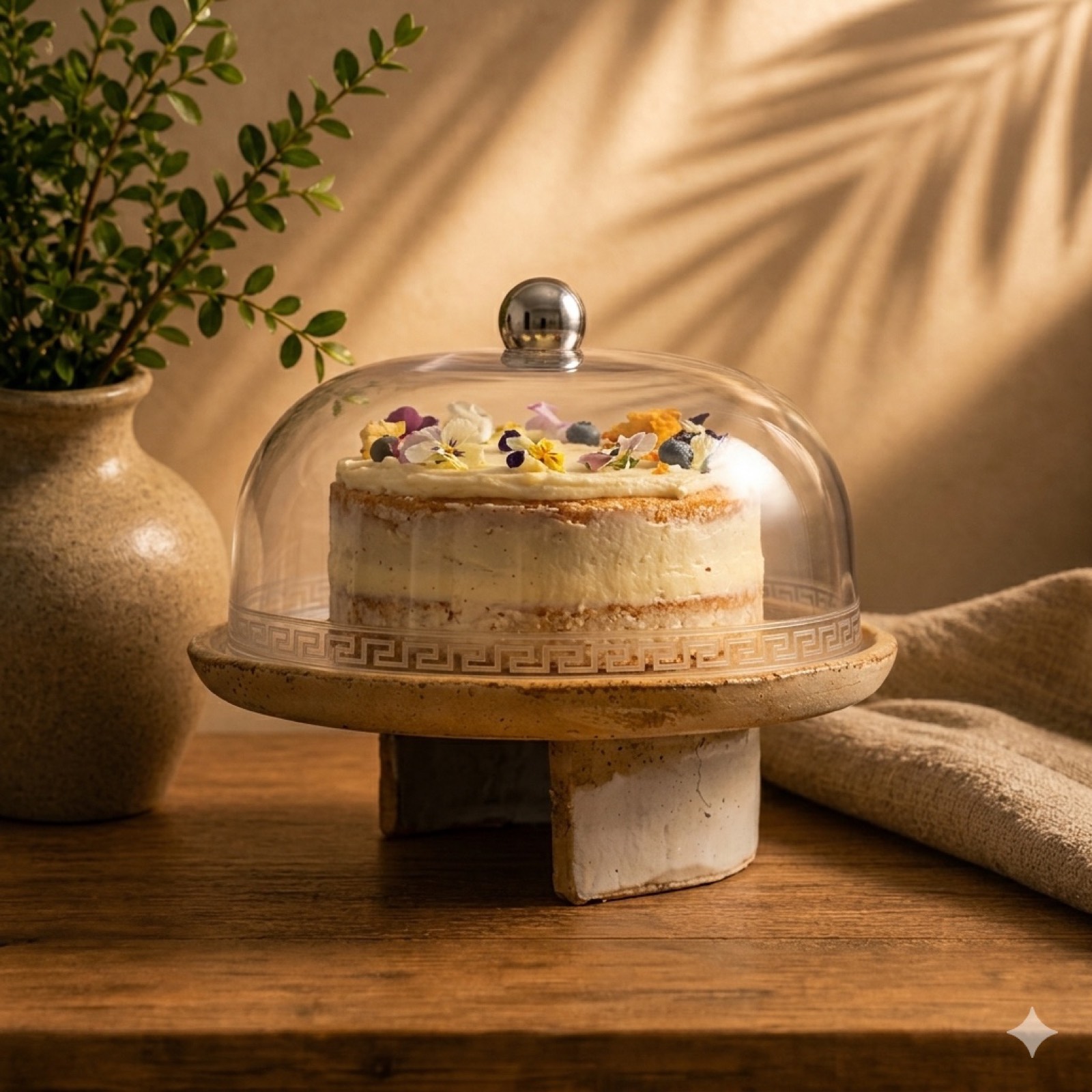 Stone Plexi Dome Cake Stand – Small — stone tableware by Mezcla