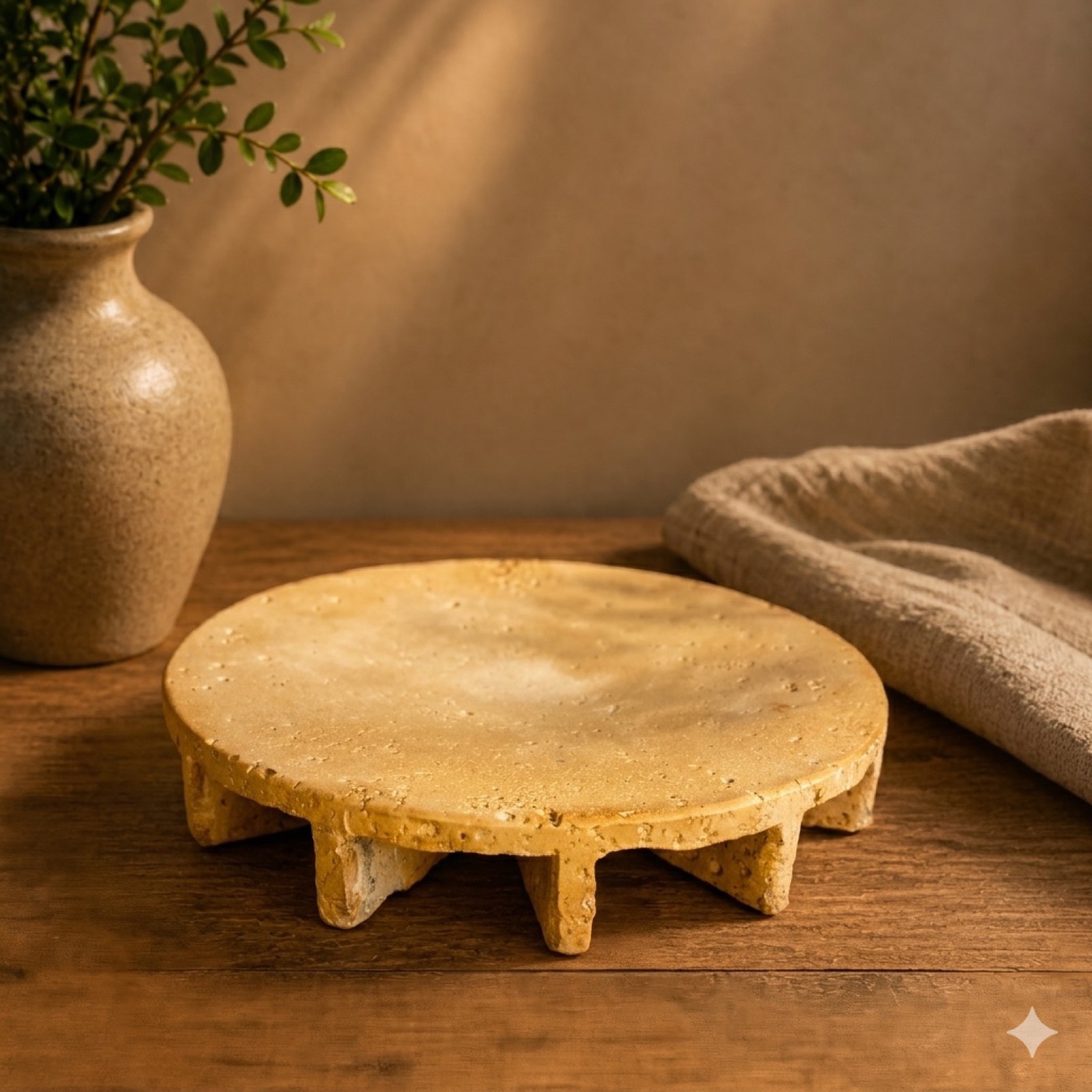 Stone Pedestal Plate — stone tableware by Mezcla