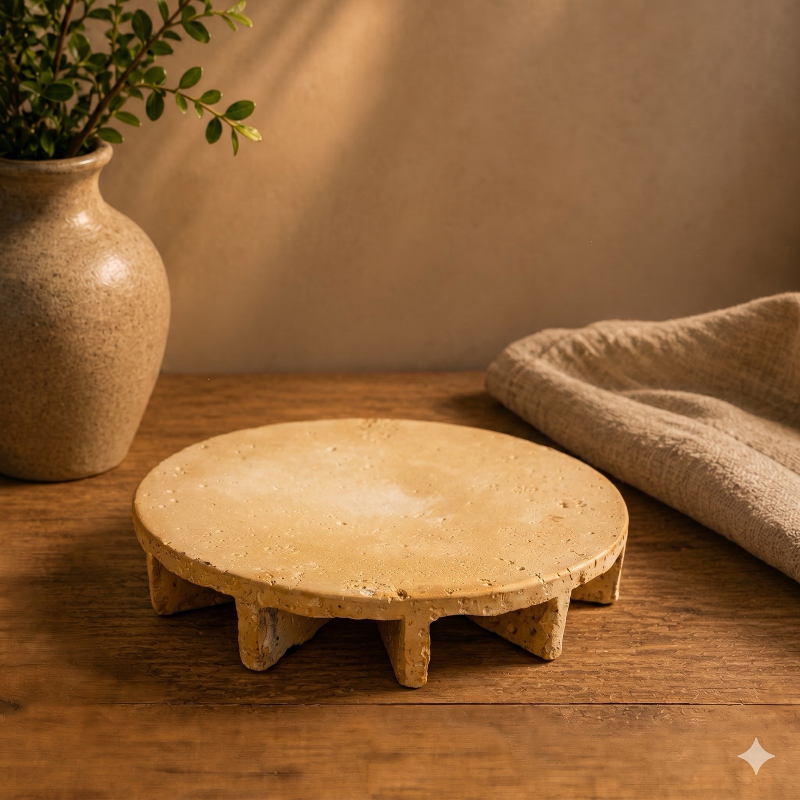 Stone Pedestal Plate – Small — stone tableware by Mezcla