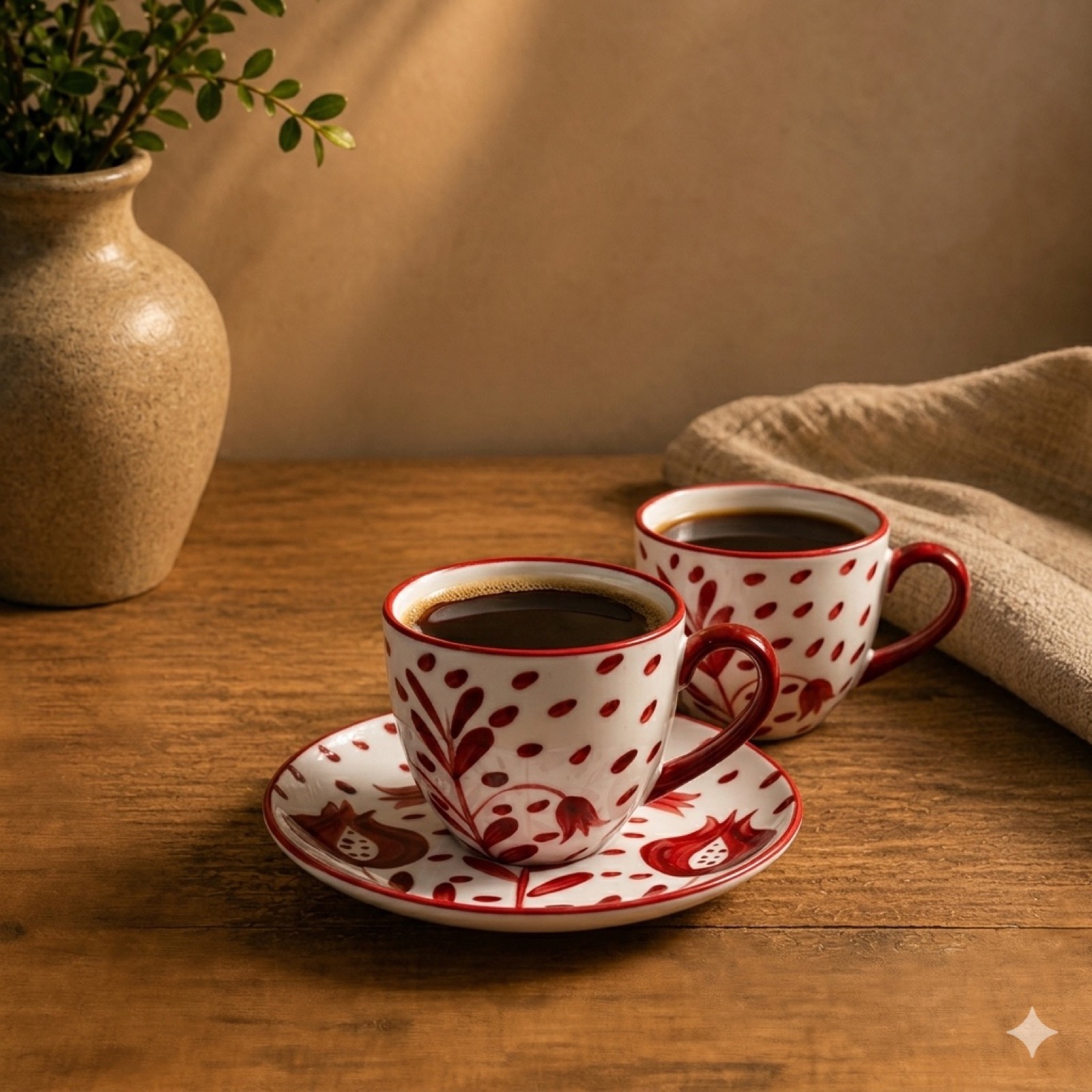 Hand-Painted Pomegranate Coffee Cup — ceramic tableware by Mezcla
