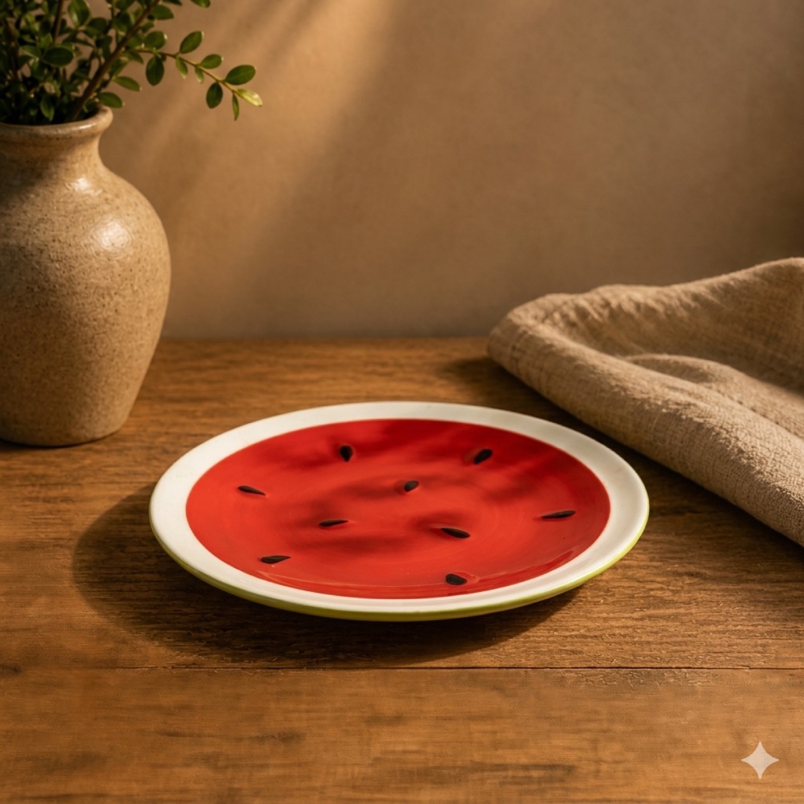 Watermelon Slice Plate — ceramic tableware by Mezcla