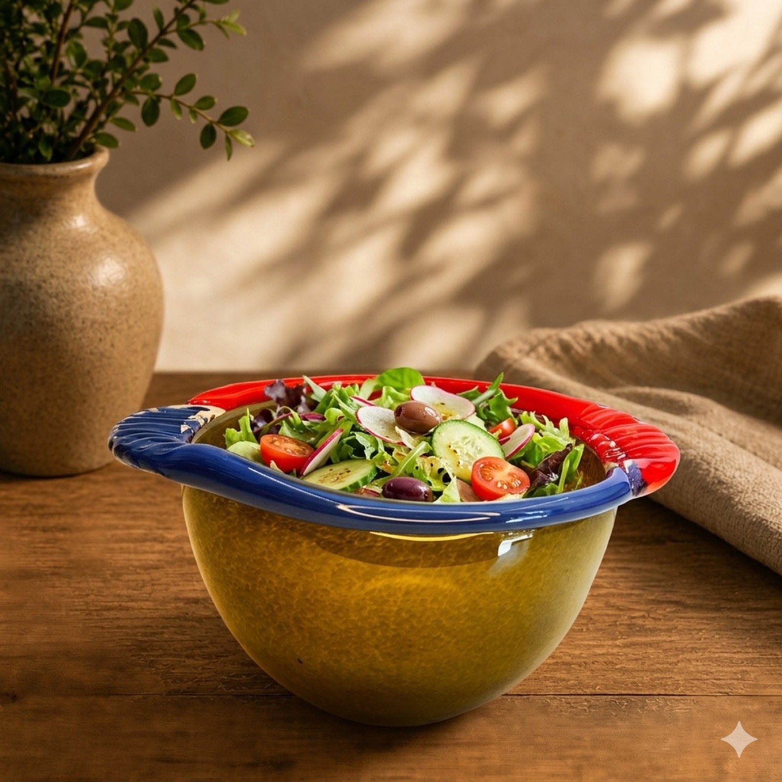 Colored Glass Bowl – Big — glass tableware by Mezcla