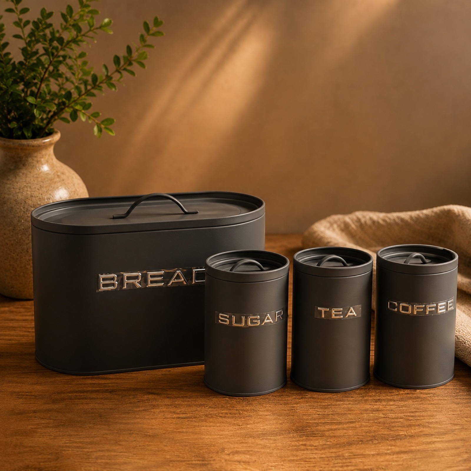 Bread Box Set – Black — metal decor by Mezcla