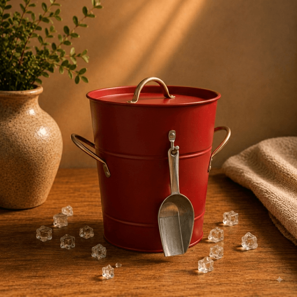 Metal Ice Bucket – Red — metal tableware by Mezcla