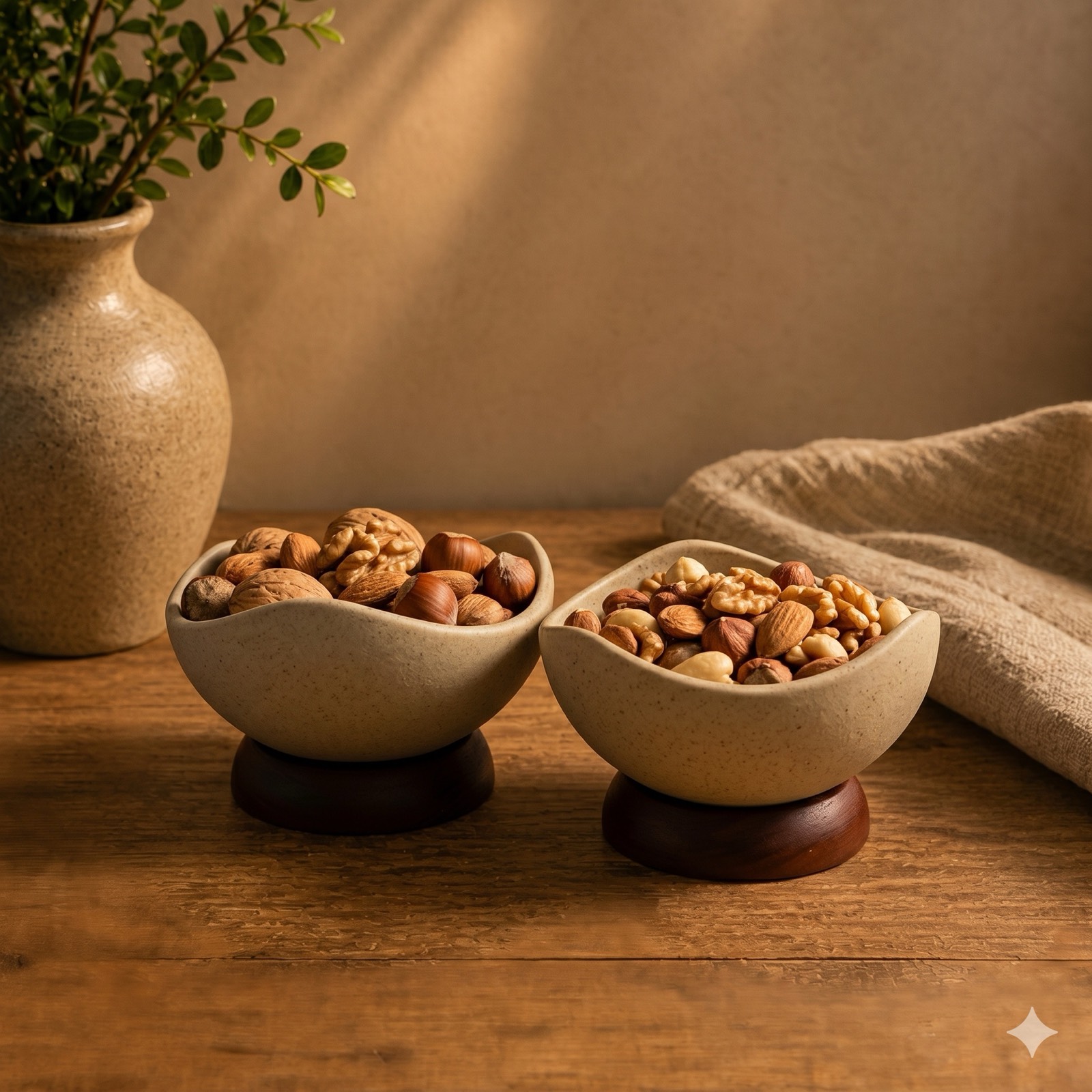 Ceramic Mini Bowl with Wooden Base — ceramic tableware by Mezcla