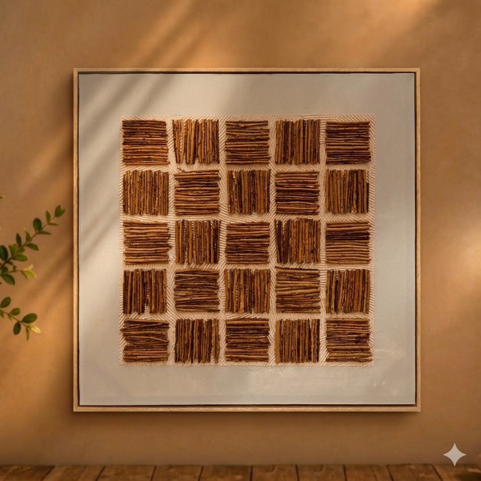 Wooden Sticks Art Wall 80×80 — wood wall art by Mezcla