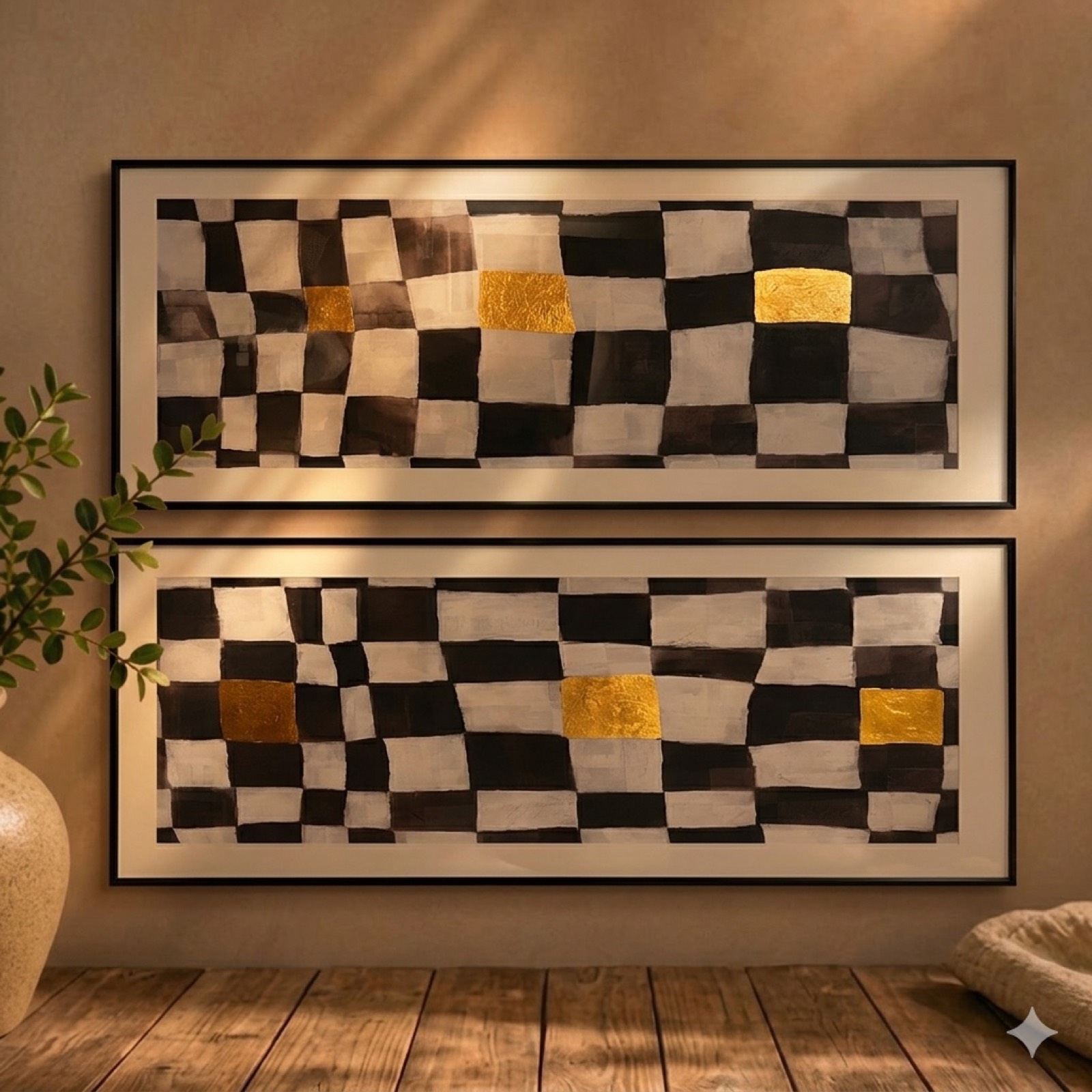 Black & White Tall Frames 120×40 — canvas wall art by Mezcla
