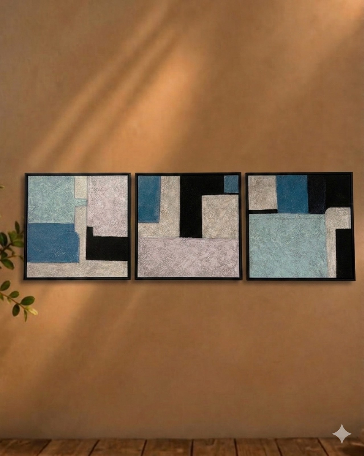 Textured Neutral Abstract Canvas Set — canvas wall art by Mezcla