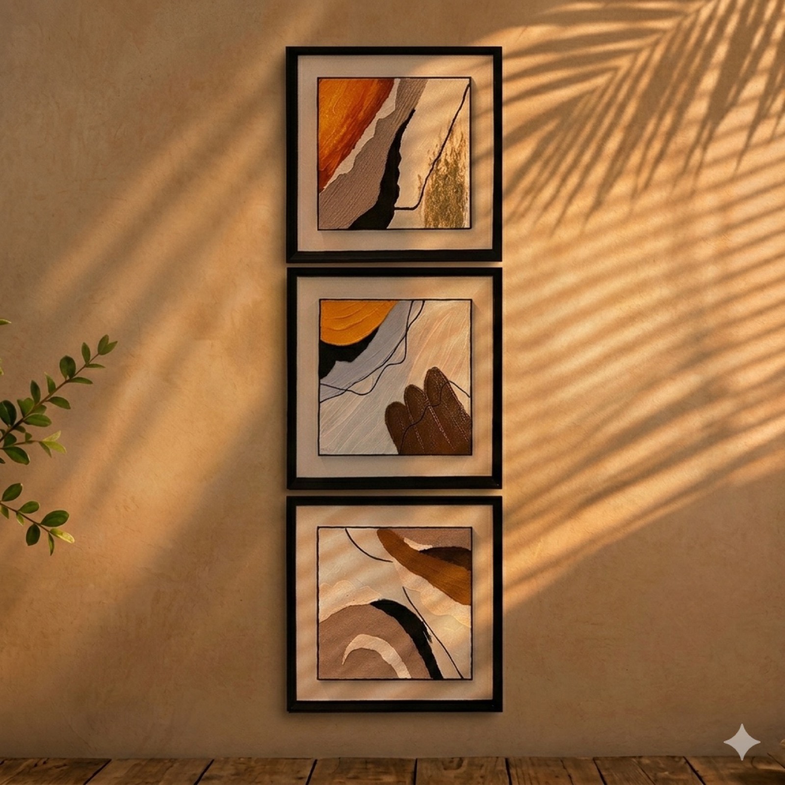 Organic Earth-Tone Abstract Wall Art Set — canvas wall art by Mezcla