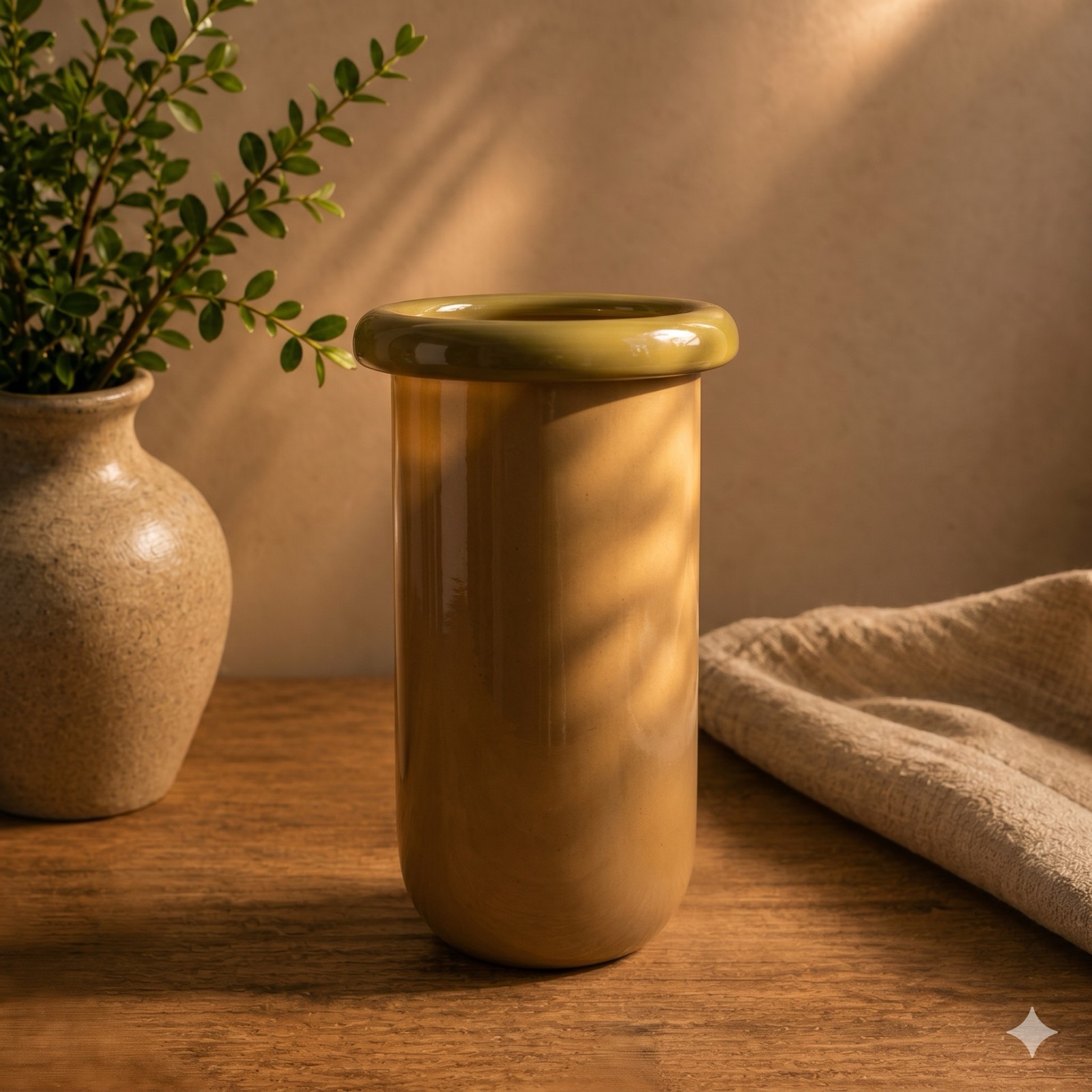 Sofia Vase – Beige/Green — ceramics by Mezcla