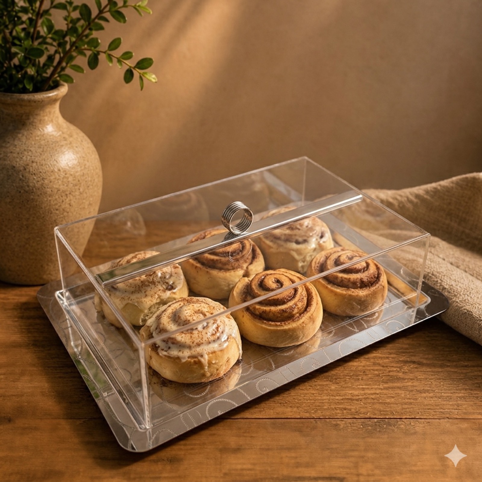 Silver Acrylic Serving Tray with Lid — acrylic decor by Mezcla