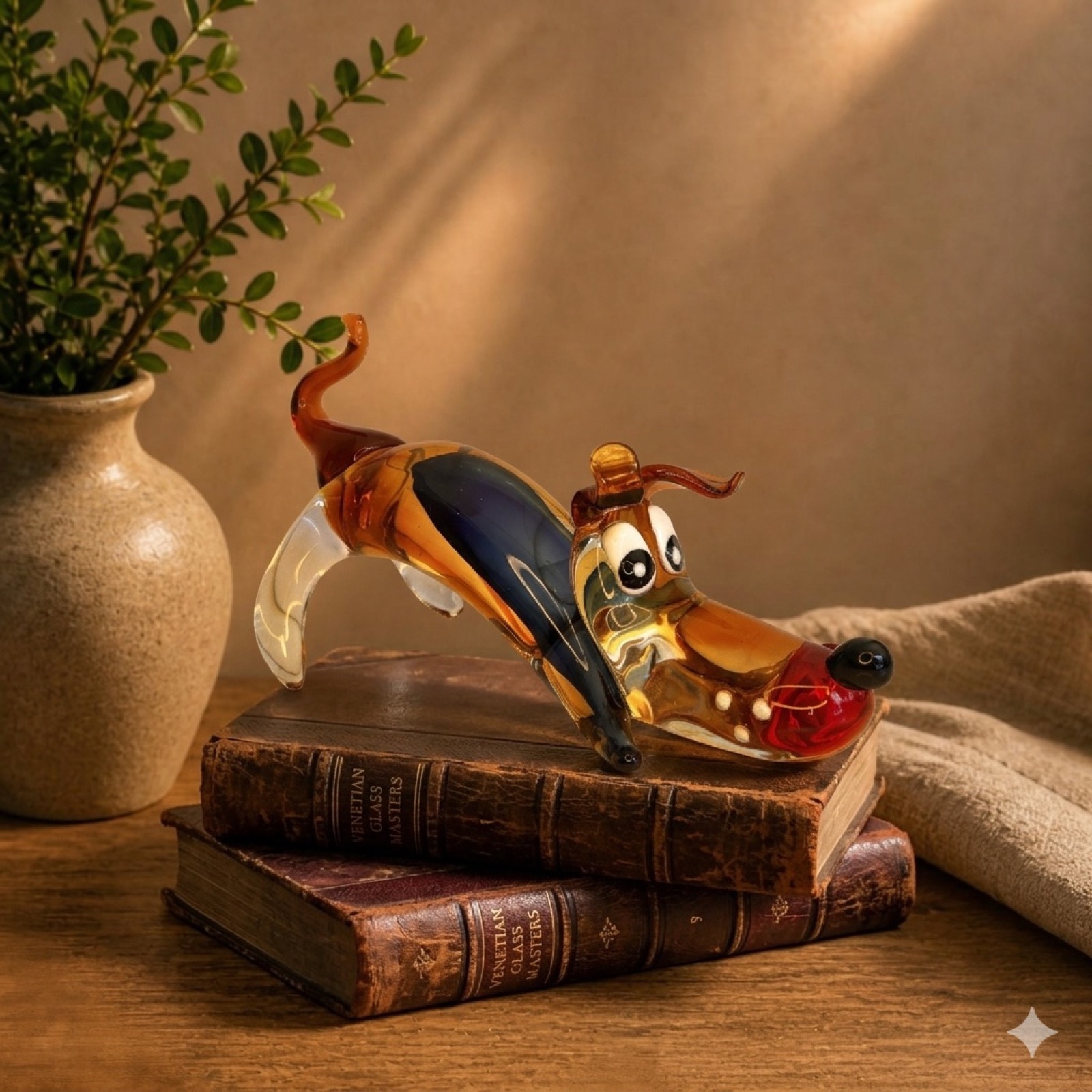 Pluto Art Glass Dog Sculpture — glass art by Mezcla
