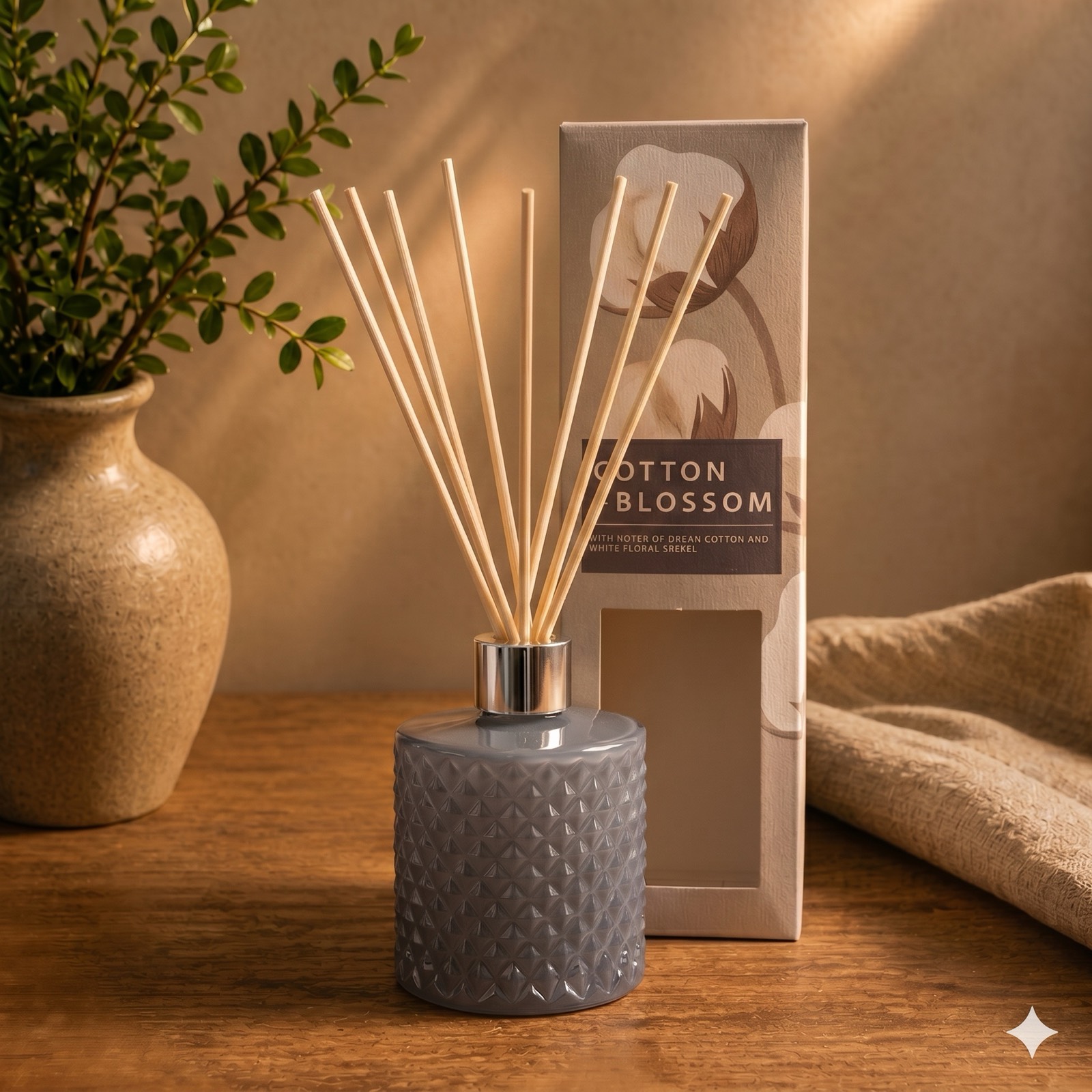 Blue Stone Cotton Reed Diffuser – 100ml — fragrance by Mezcla