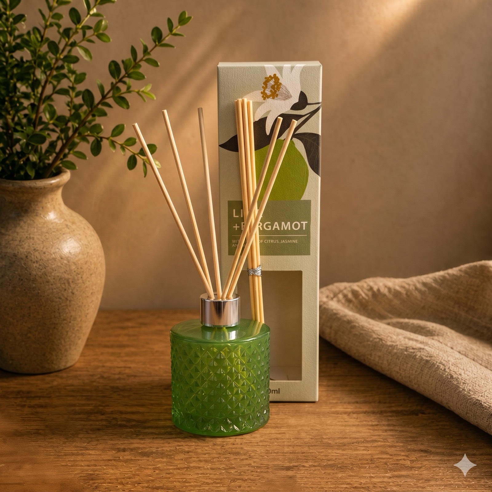 Green Stone Cotton Reed Diffuser – 100ml — fragrance by Mezcla
