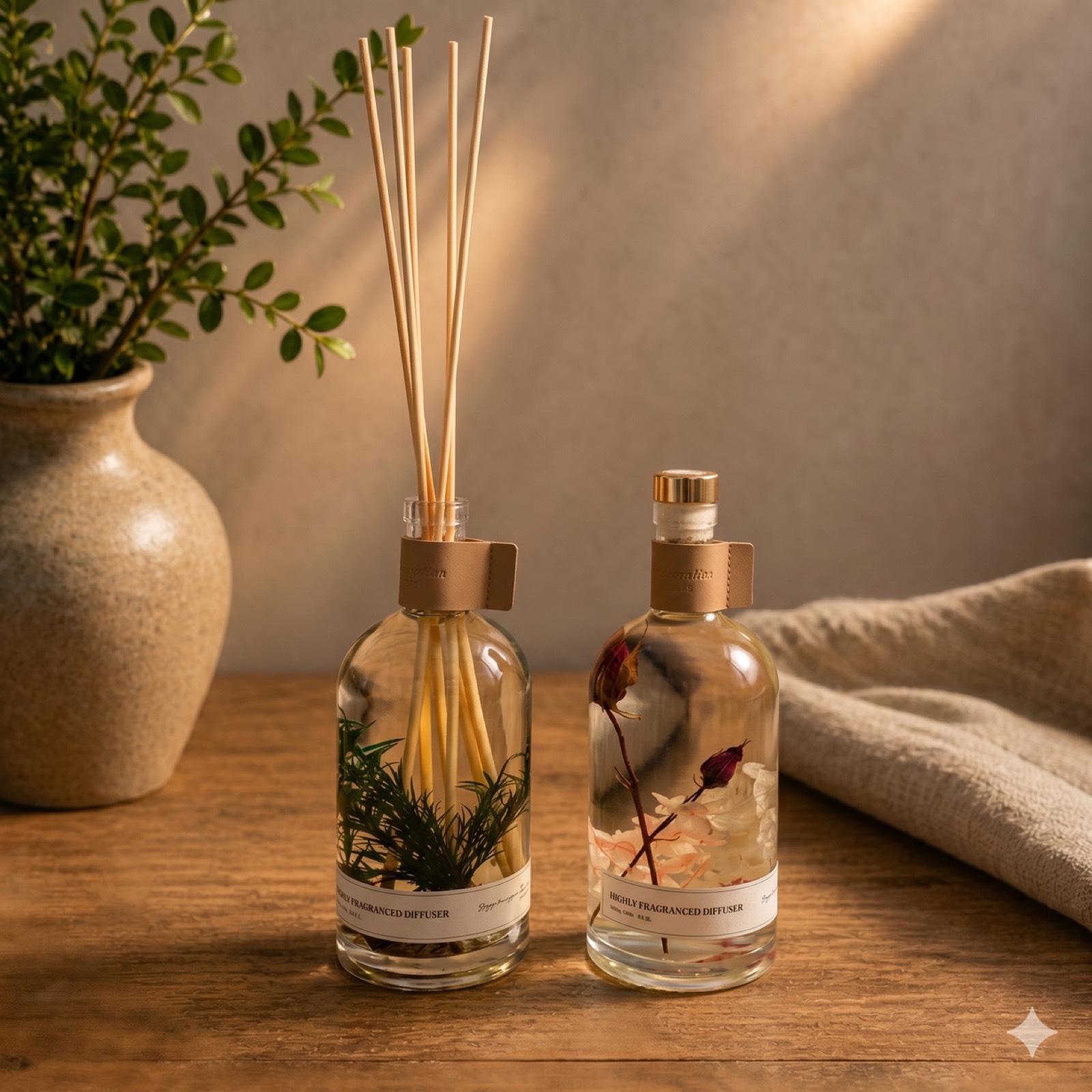 Lemongrass/Rose Scent Reed Diffuser – Large Bottle — fragrance by Mezcla