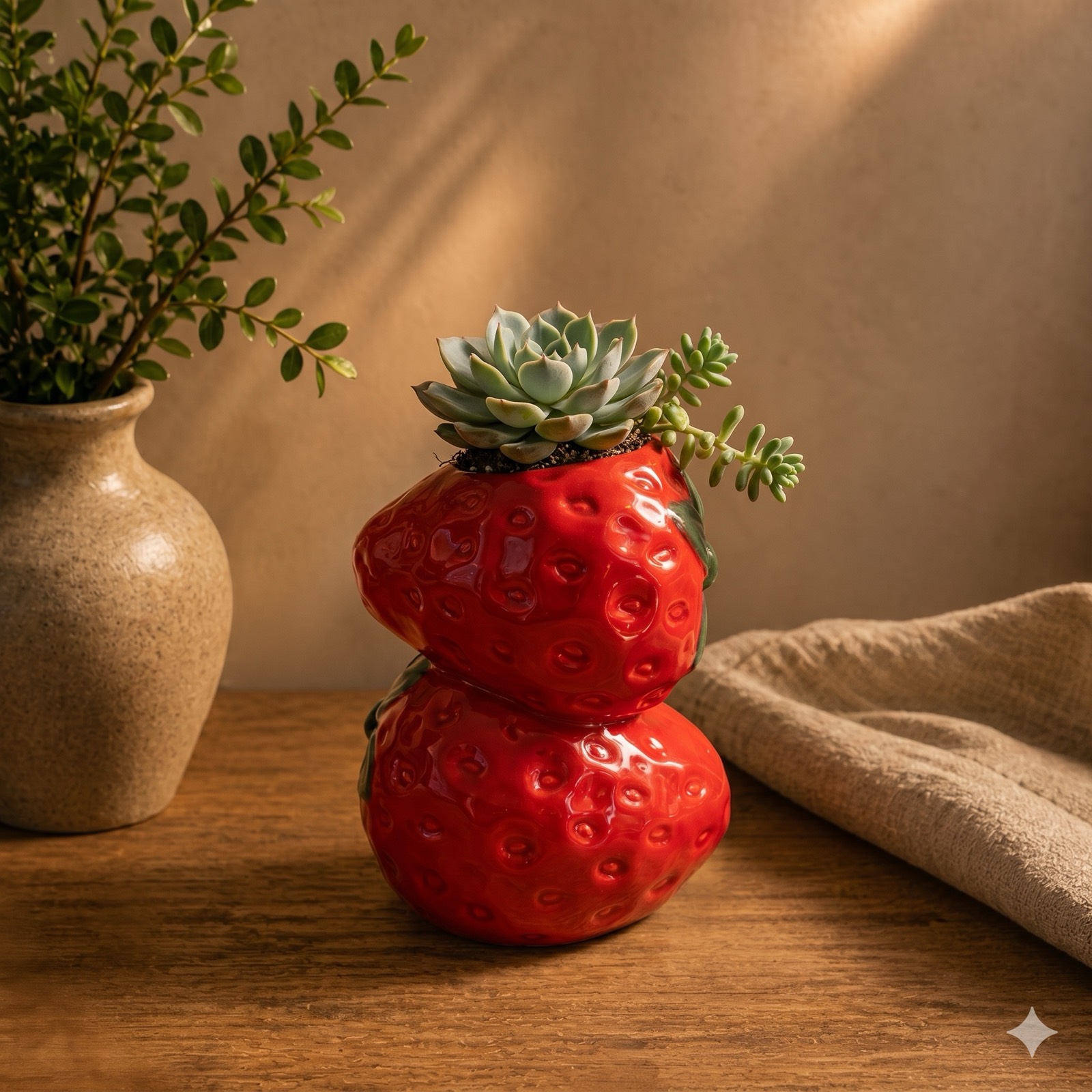 Strawberry Stacked Vase — ceramics by Mezcla