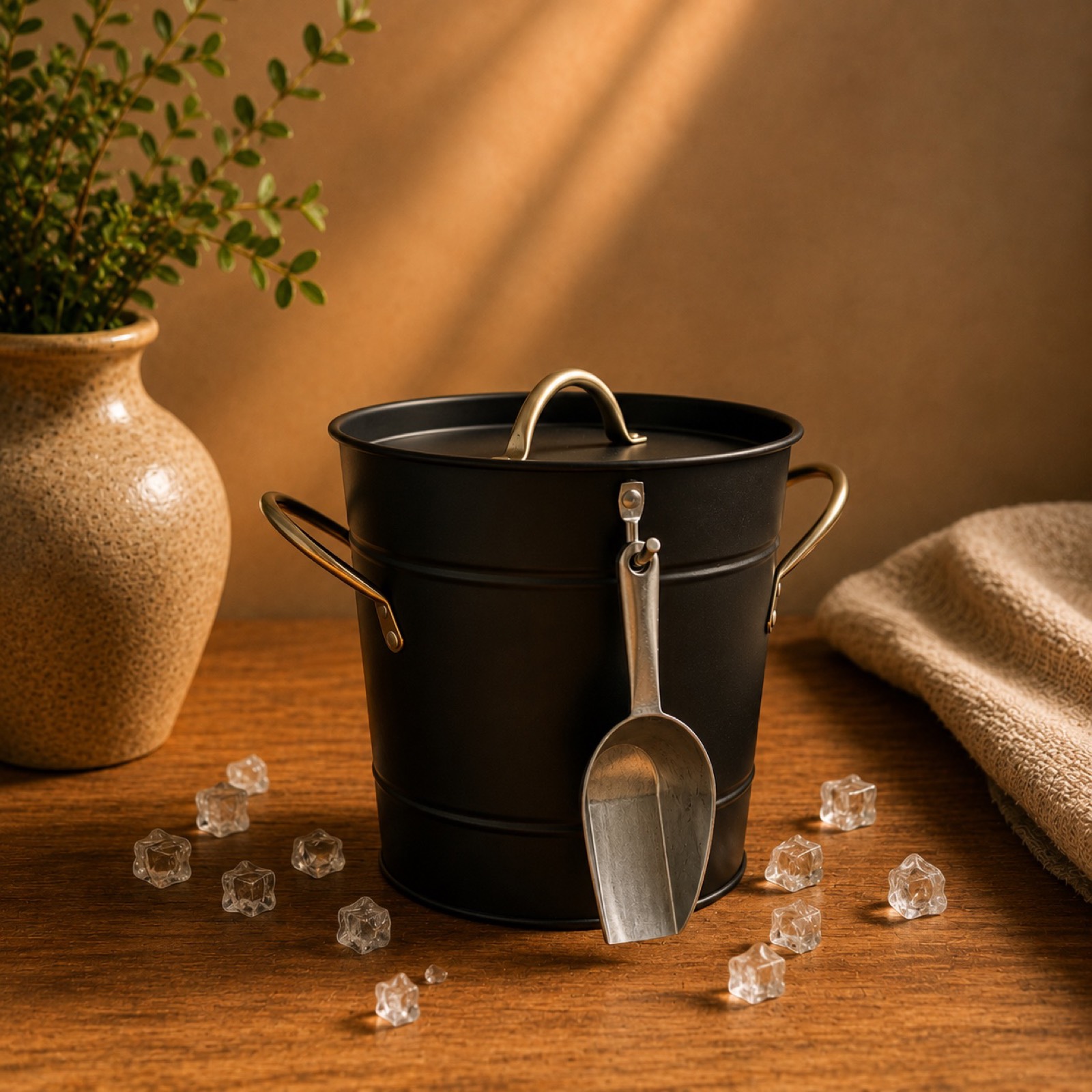 Metal Ice Bucket – Black — metal tableware by Mezcla