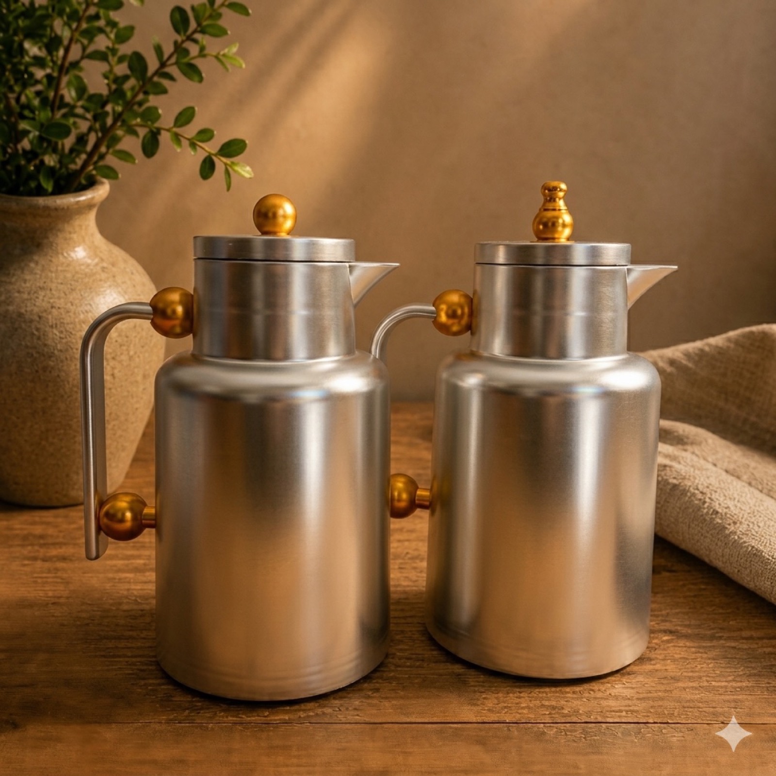 Boxed Kettle with Golden Balls Set — metal tableware by Mezcla
