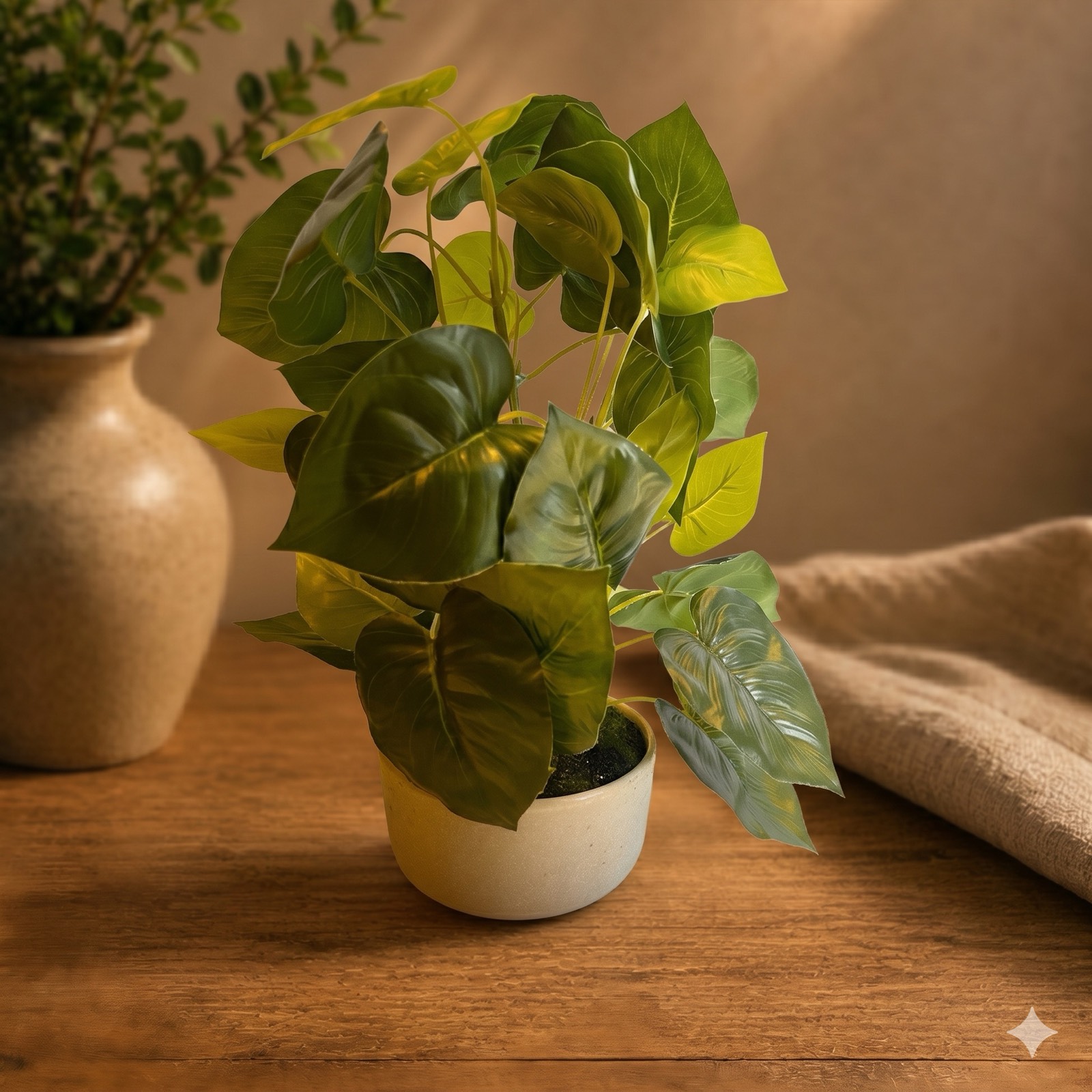 White Orchid in Ribbed Ceramic Pot – Large — ceramic decor by Mezcla